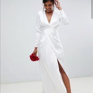 ASOS wrap white wedding dress
